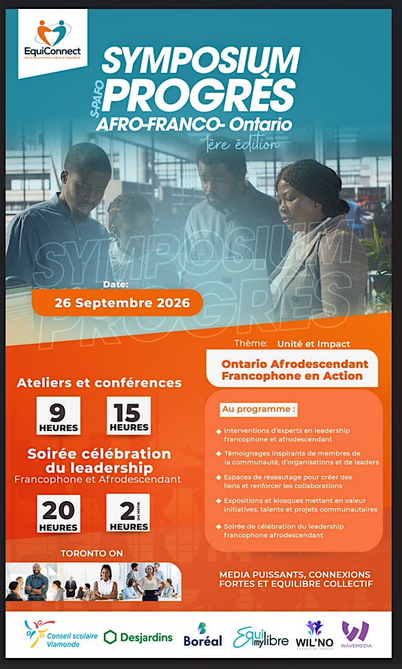Symposium EquiConnect  Progrès AFRO-FRANCO en ONTARIO S-PAFO