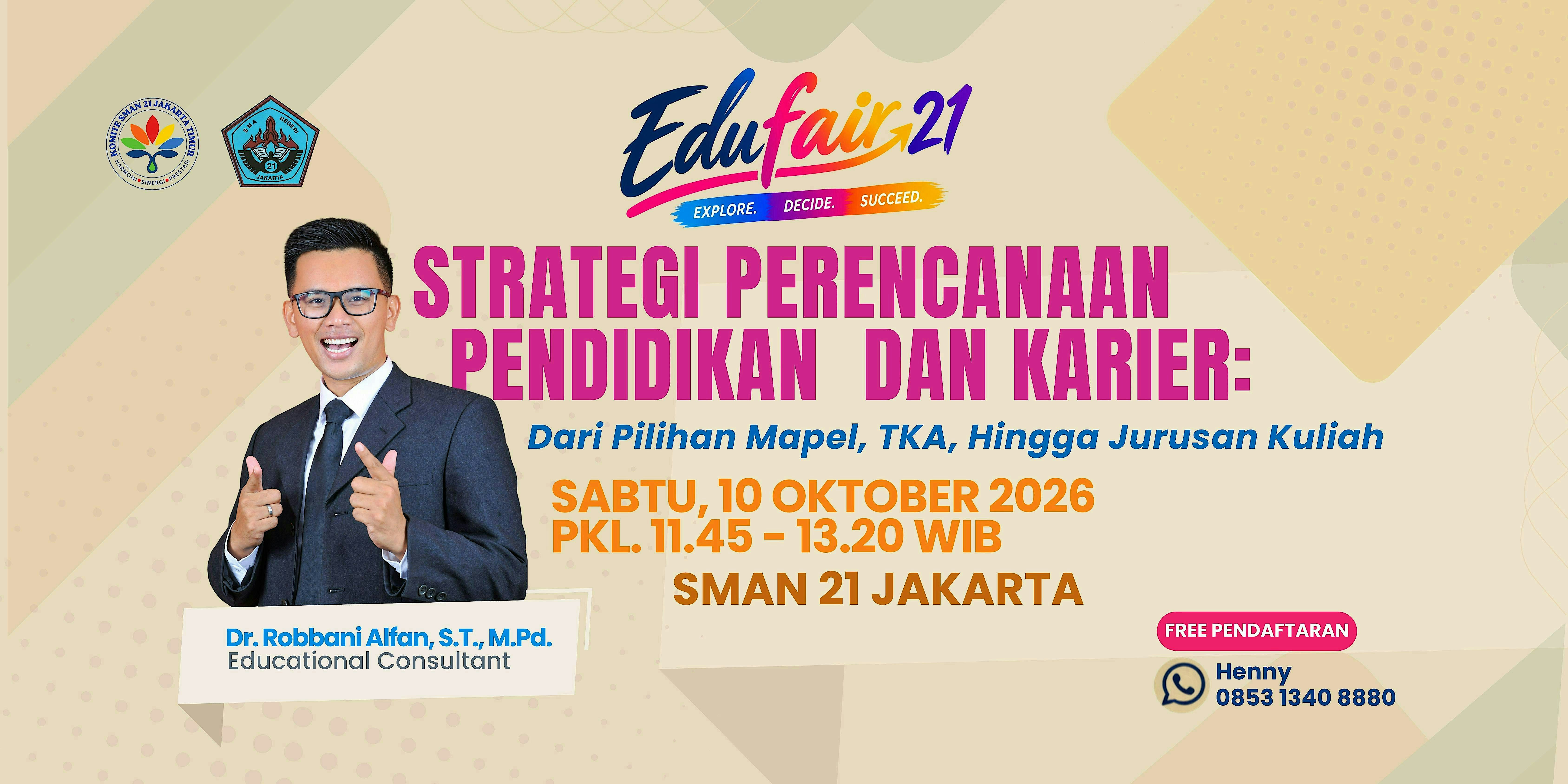 SEMINAR MOTIVASI: STRATEGI PERENCANAAN PENDIDIKAN & KARIER - AULA LT. 2
