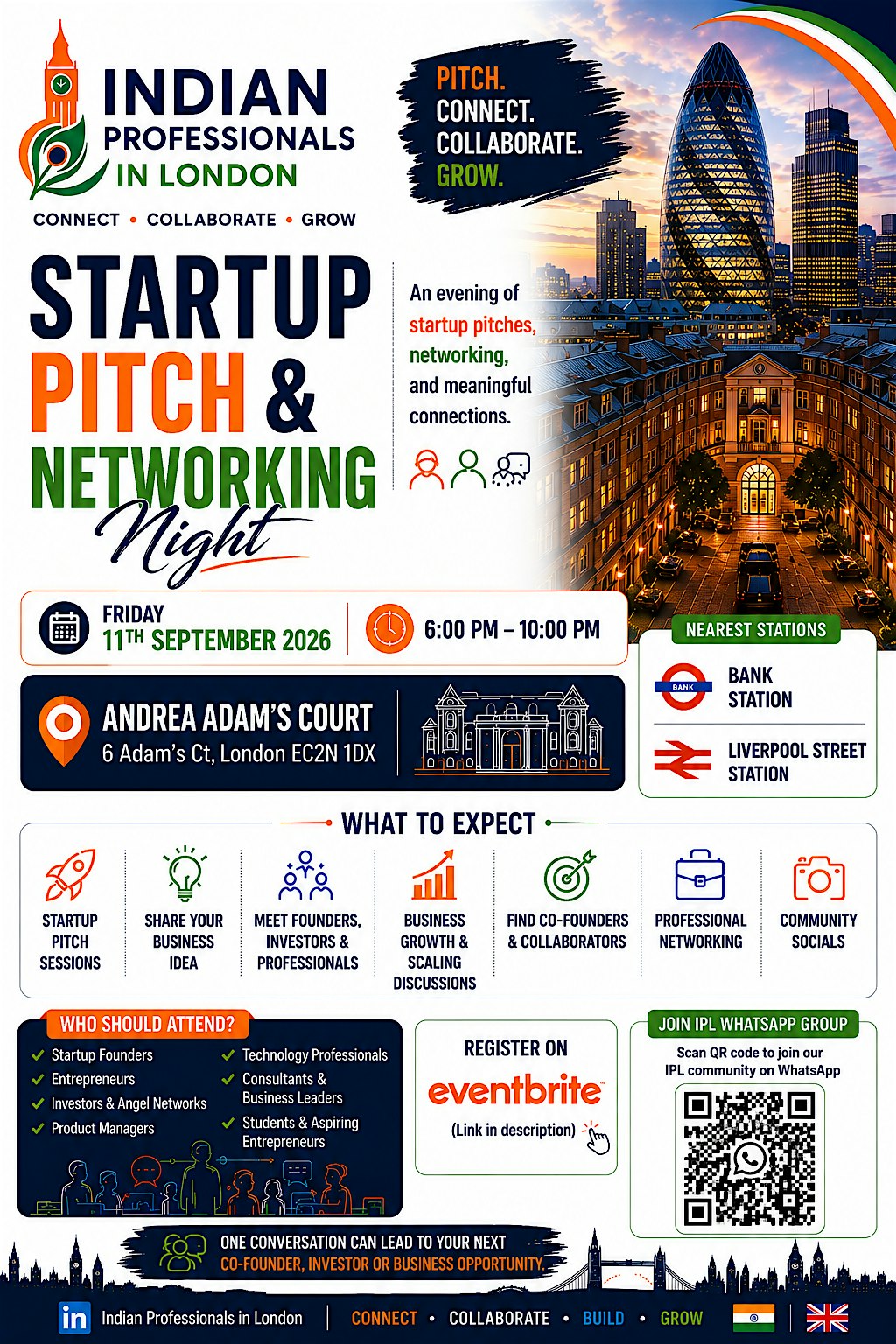 Indian Professionals in London  | Startup Pitch & Networking Night