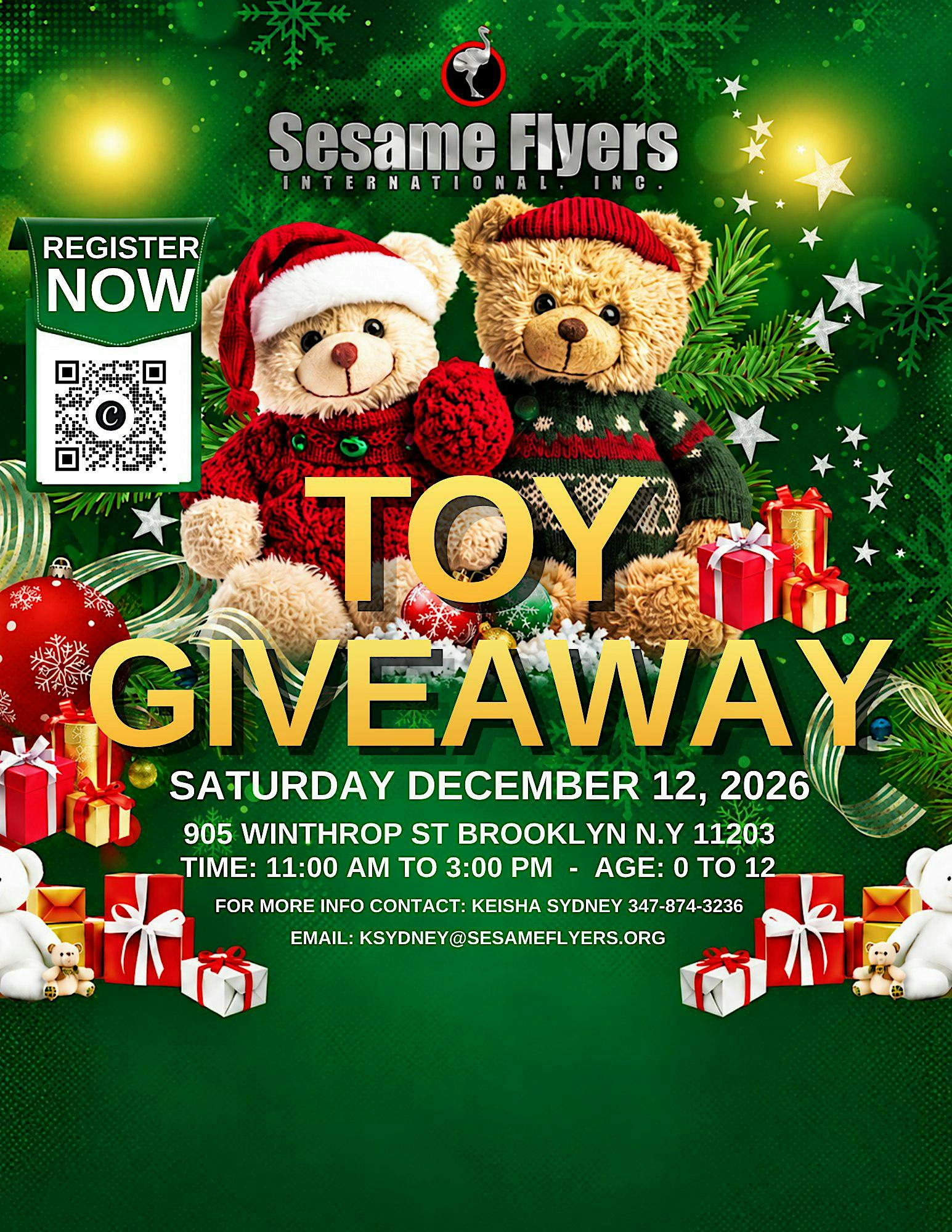 Sesame Flyers Annual Christmas Toy Giveaway Party 2026