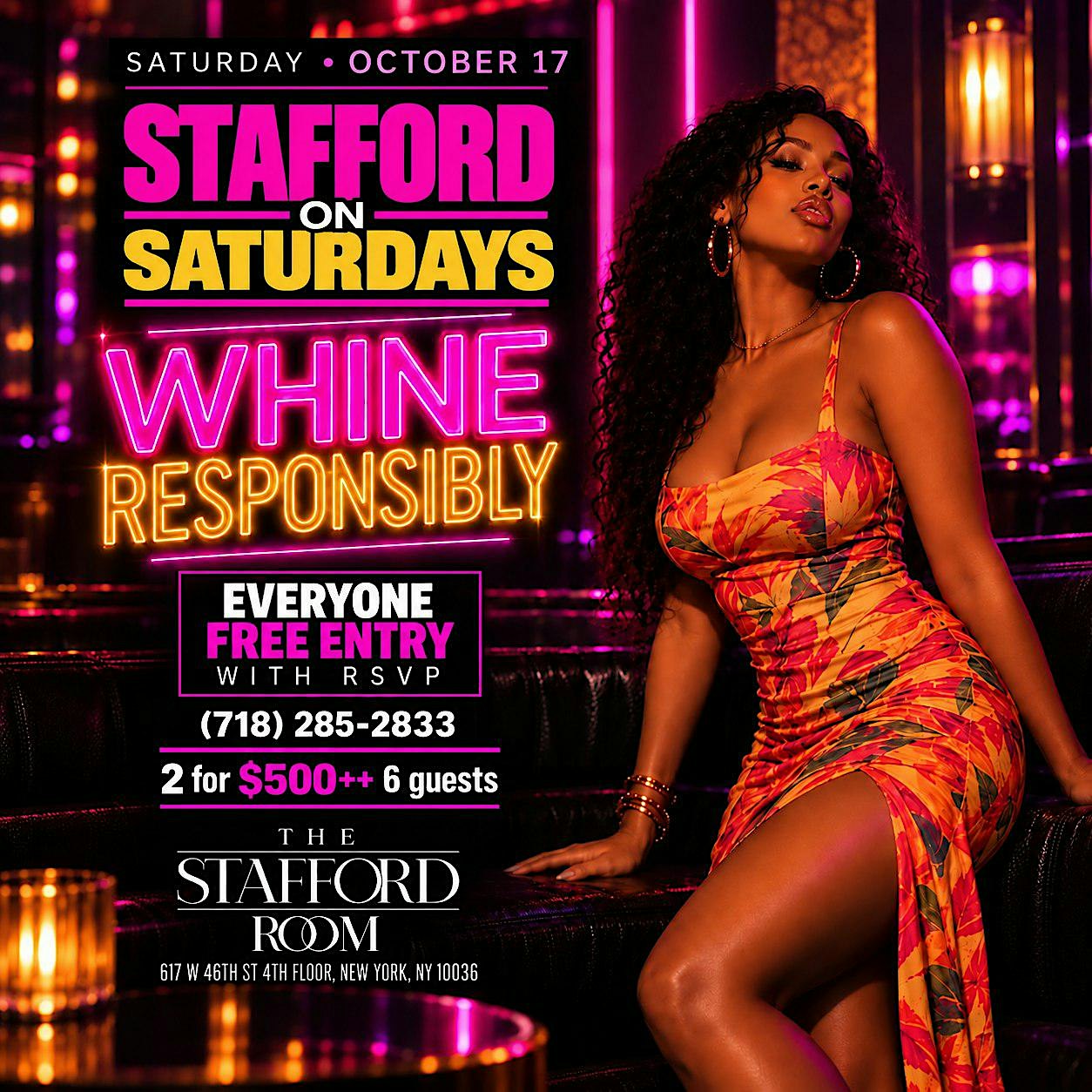 Whine Responsibly at The Stafford Room (Free Entry w/ RSVP)