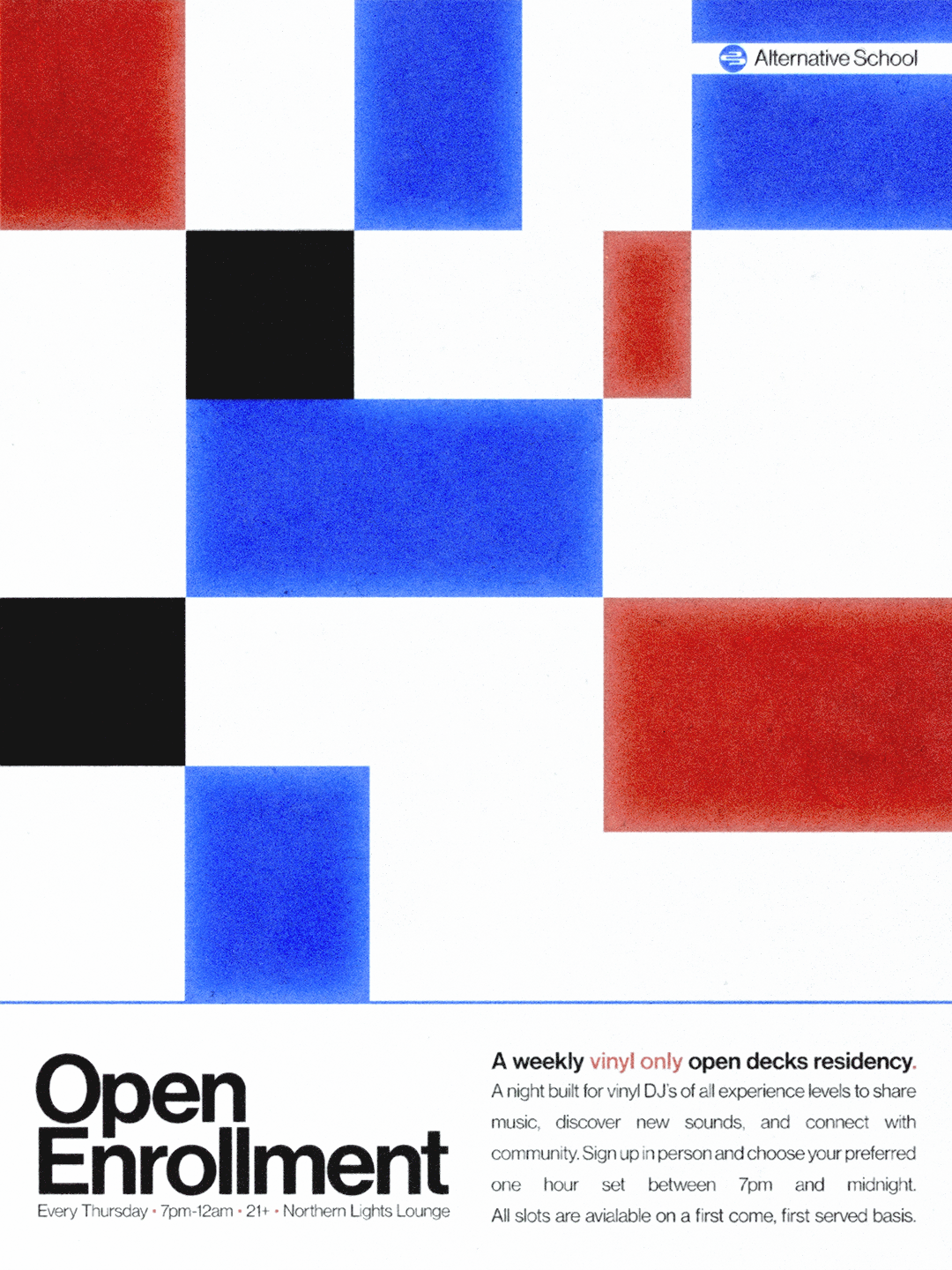 Alternative School presents: Open Enrollment (Open Decks)