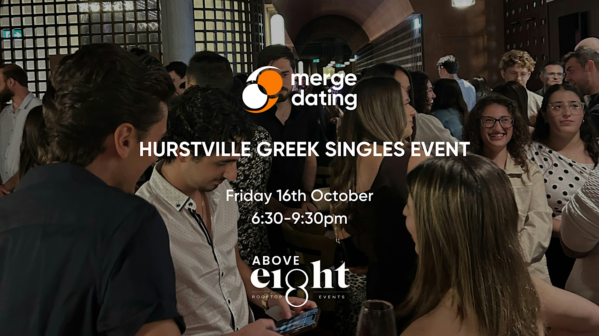 Hurstville | Greek Singles Event | Above 8 Rooftop Bar | 16th October