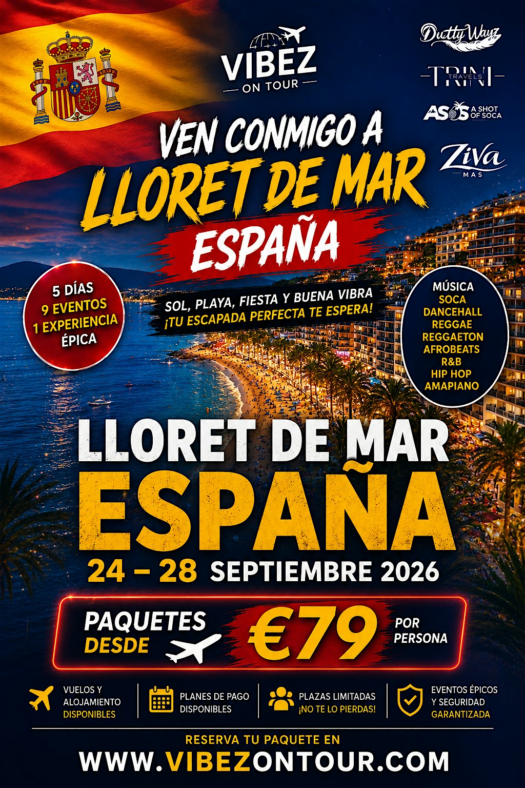 Fiesta Dancehall, Reggaeton & Afro | Lloret de Mar | 24–28 SEP