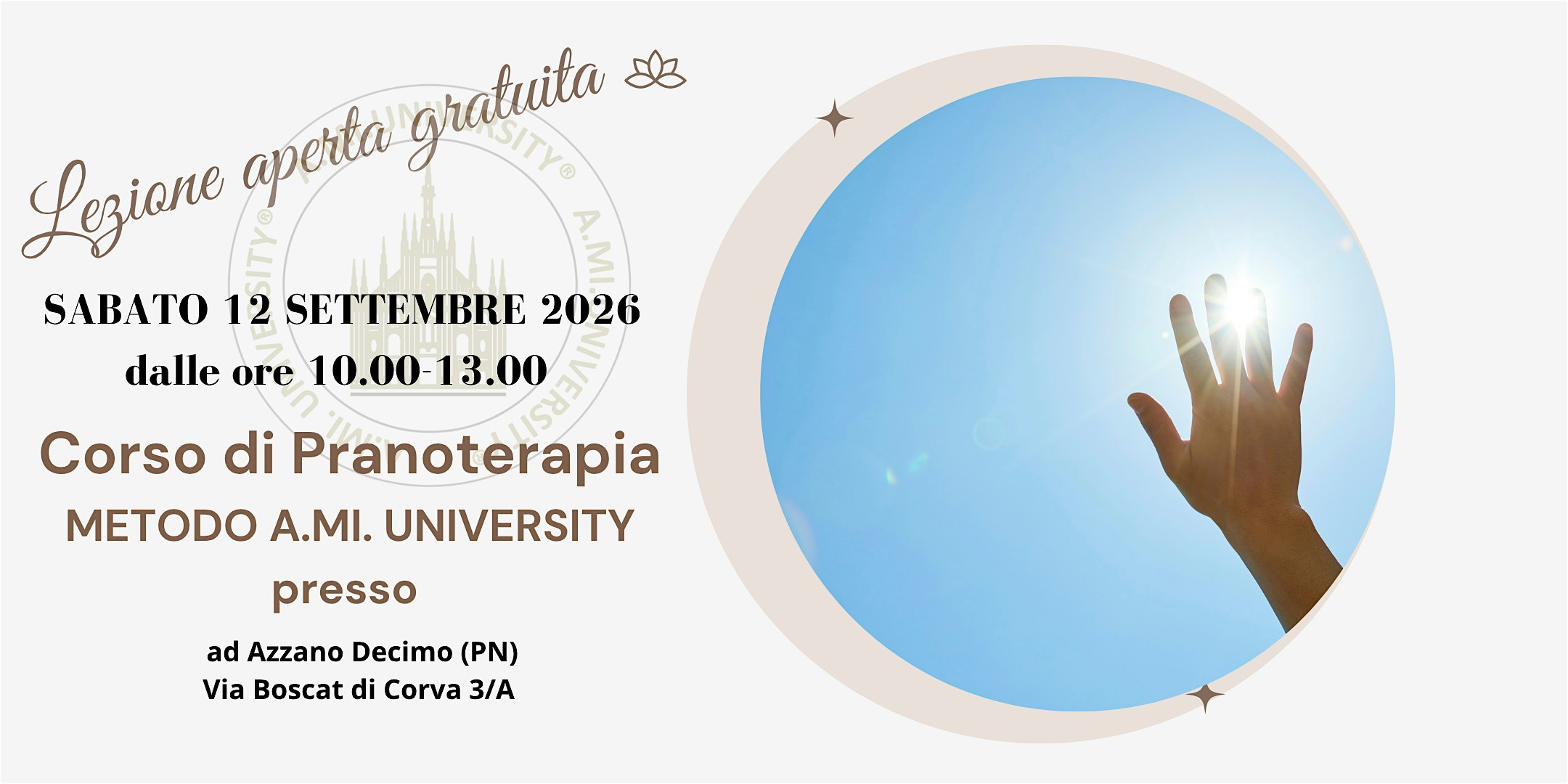 CORSO DI PRANOTERAPIA: VIVI UNA LEZIONE GRATUITA A PORDENONE