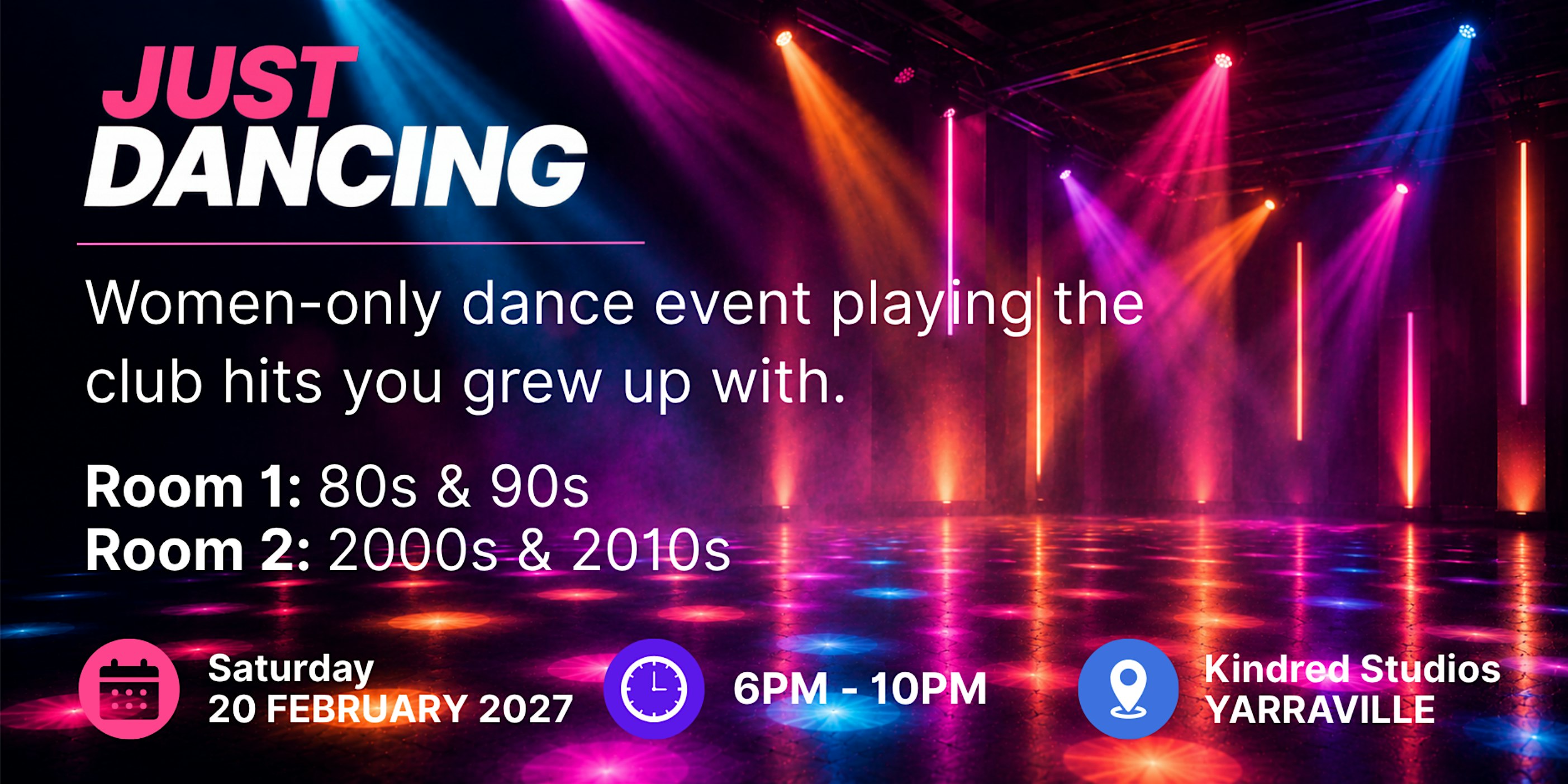 Just Dancing – Women Only 80s, 90s, 2000s & 2010s Club Night | Yarraville
