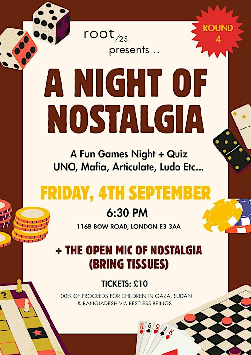 A Night of Nostalgia, Round 4 - A Games Night for Charity