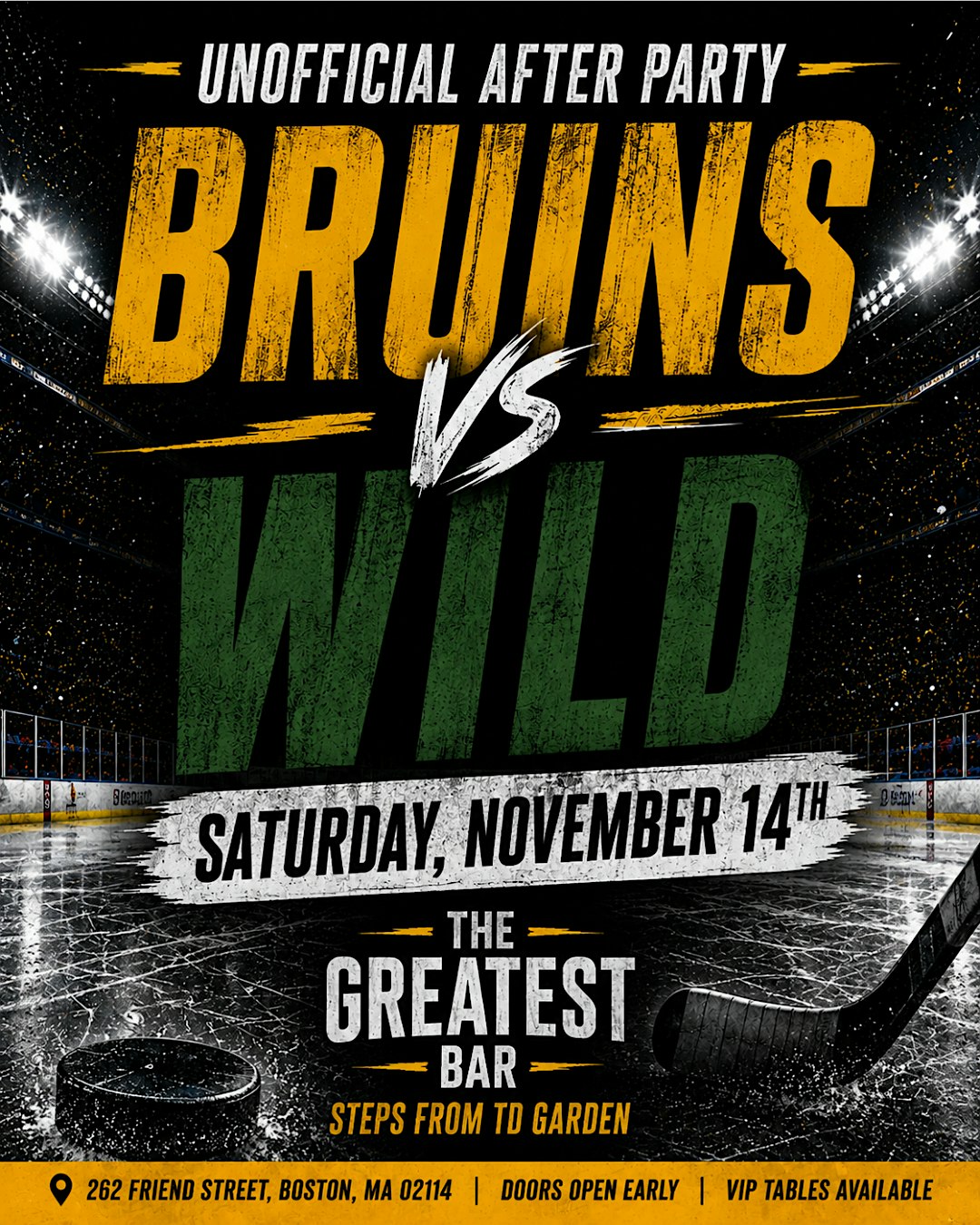 Bruins vs Wild Unofficial After Party @ The Greatest Bar