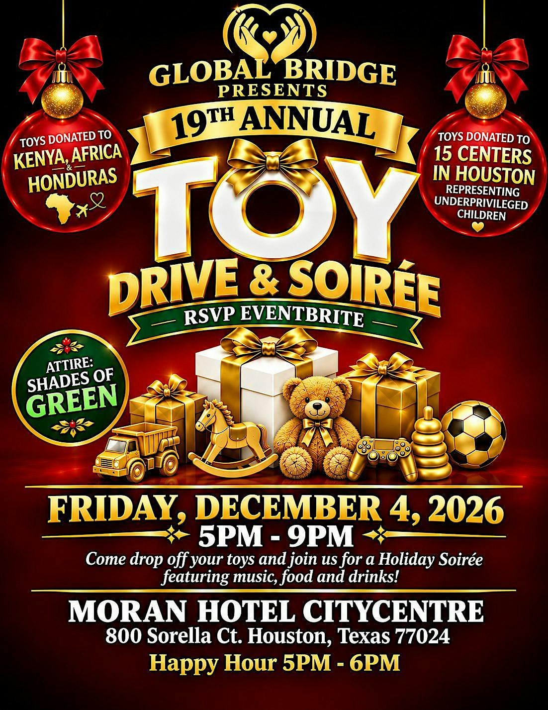 Global Bridge  Annual Toy Drive & Soiree (Free RSVP & Parking)