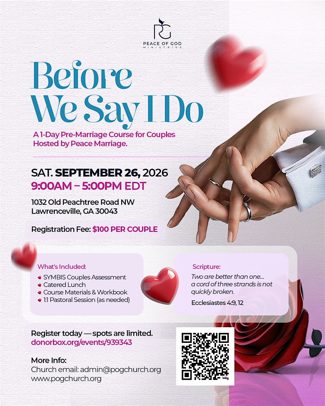 Before we Say I do:  1-day Pre-marriage Course