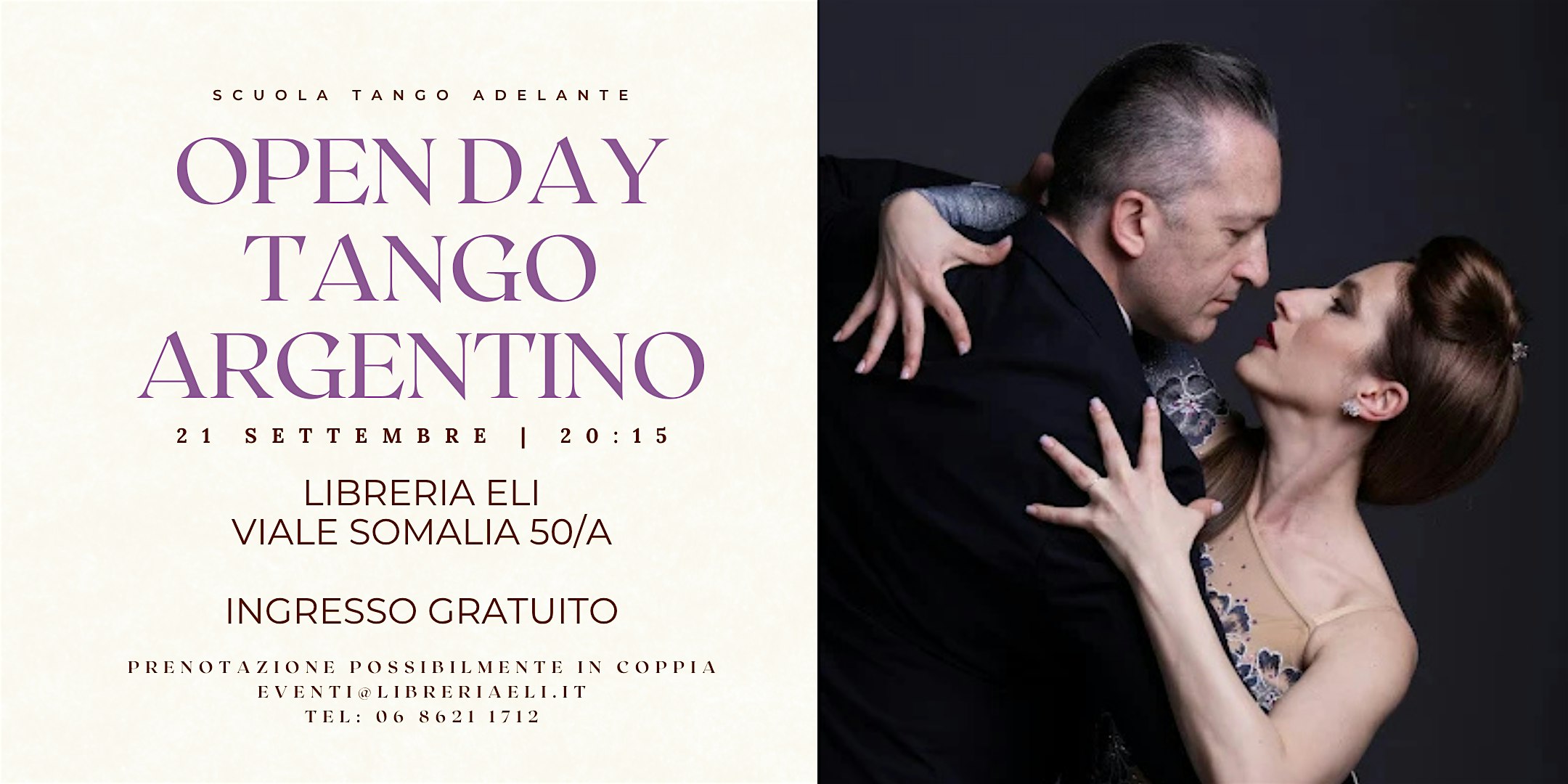OPEN DAY ingresso gratuito del Corso di Tango Argentino alla Libreria Eli