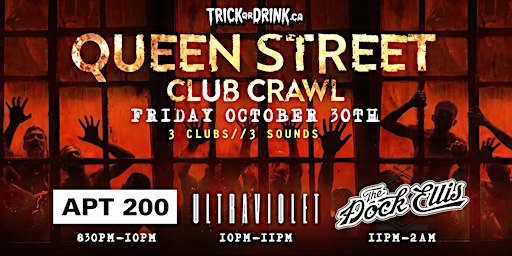 Queen West Club Crawl | Toronto Halloween Costume Party 2026 | Oct 30