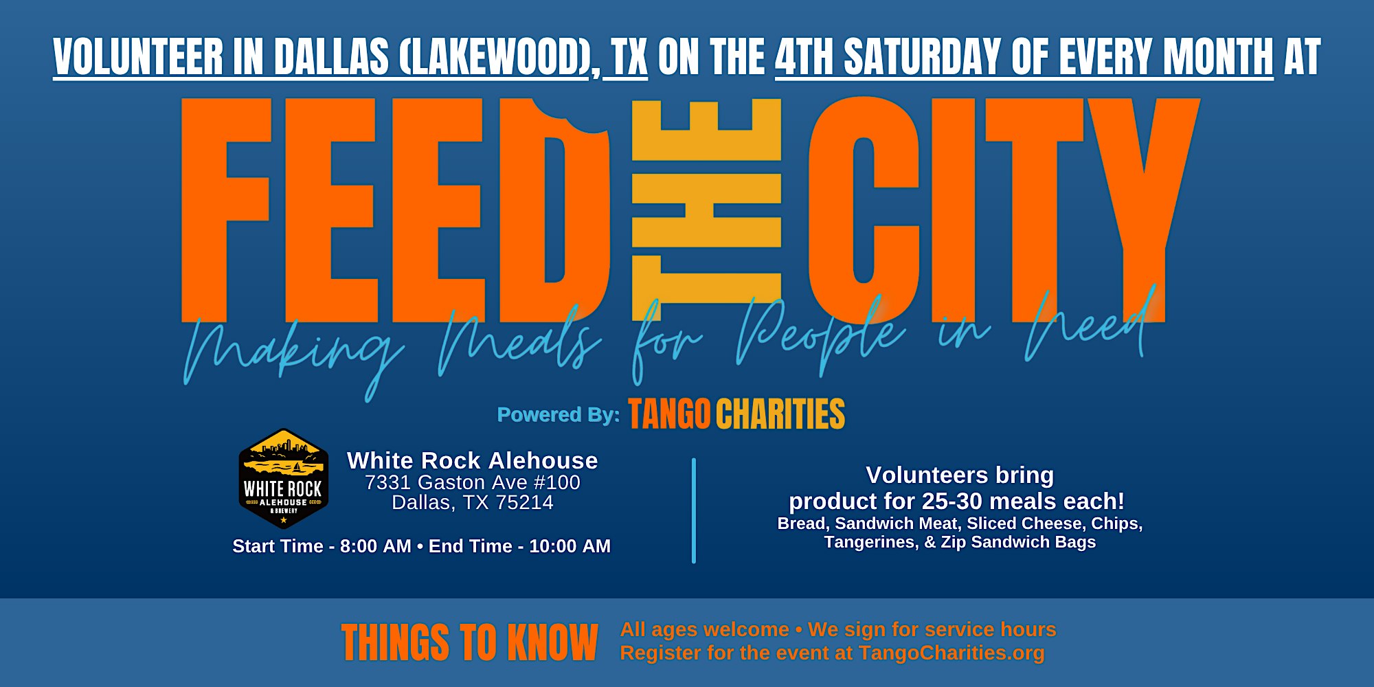 Feed The City Dallas (Lakewood): Making Meals for People In Need