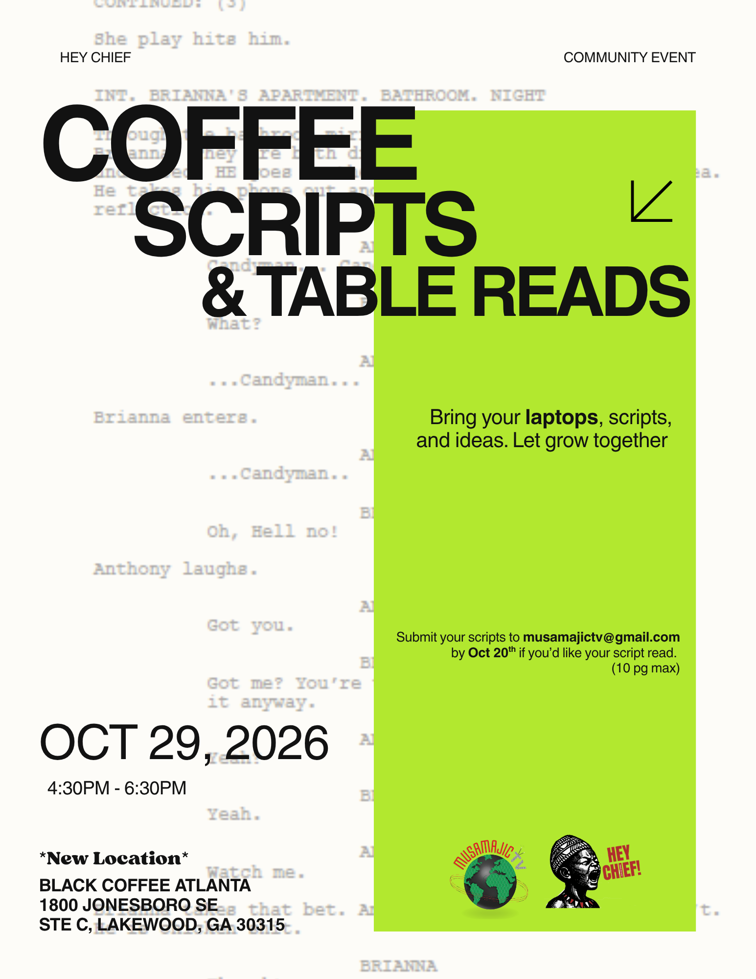 Coffee, Scripts, and Tablereads
