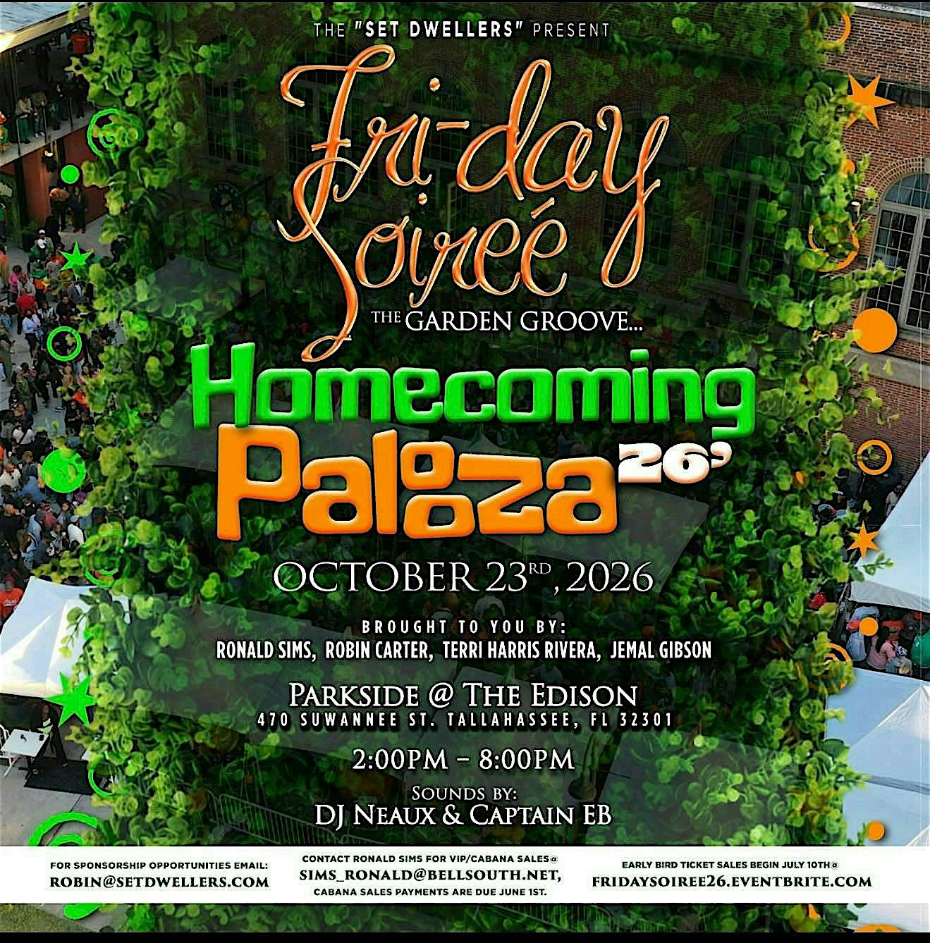 FRI-Day Soirée… The Garden Groove: Homecoming Palooza 26’