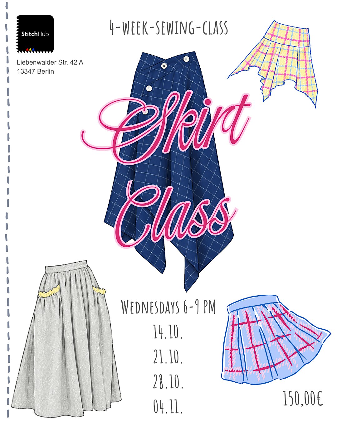 4-week Sewing Class: Sew your own skirt