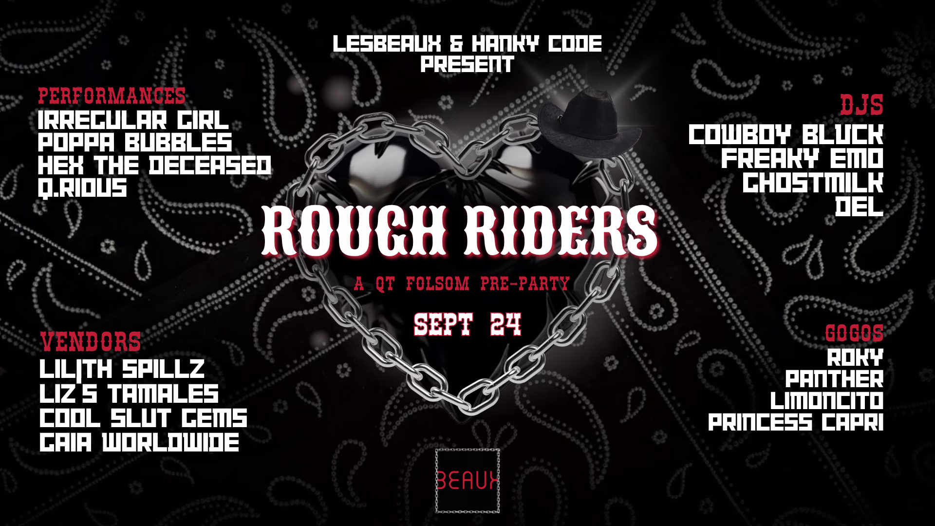 Lesbeaux Folsom: Rough Riders W/ Hanky Code
