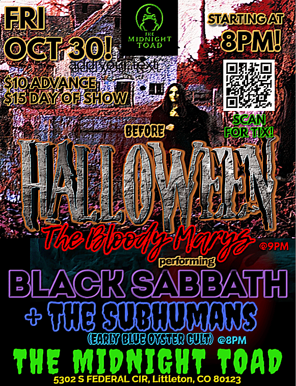 The Bloody Marys (Black Sabbath) & The Subhumans (Blue Oyster Cult)