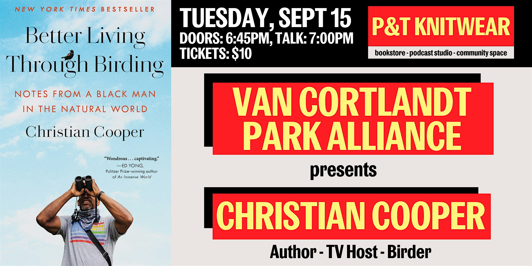 Van Cortlandt Park Alliance Presents: Christian Cooper