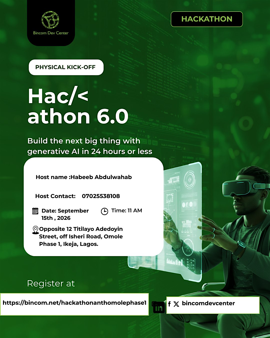 Omole Phase1  Bincom Hackathon Physical KickOff