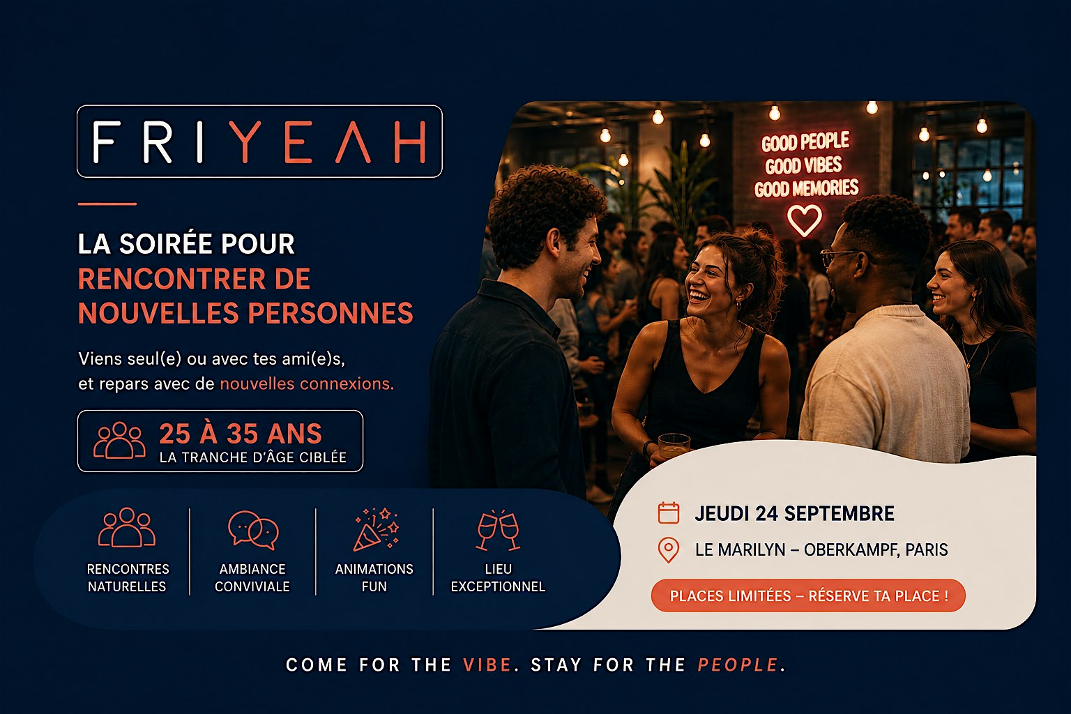 FRIYEAH — La soirée pour rencontrer de nouvelles personnes à Paris
