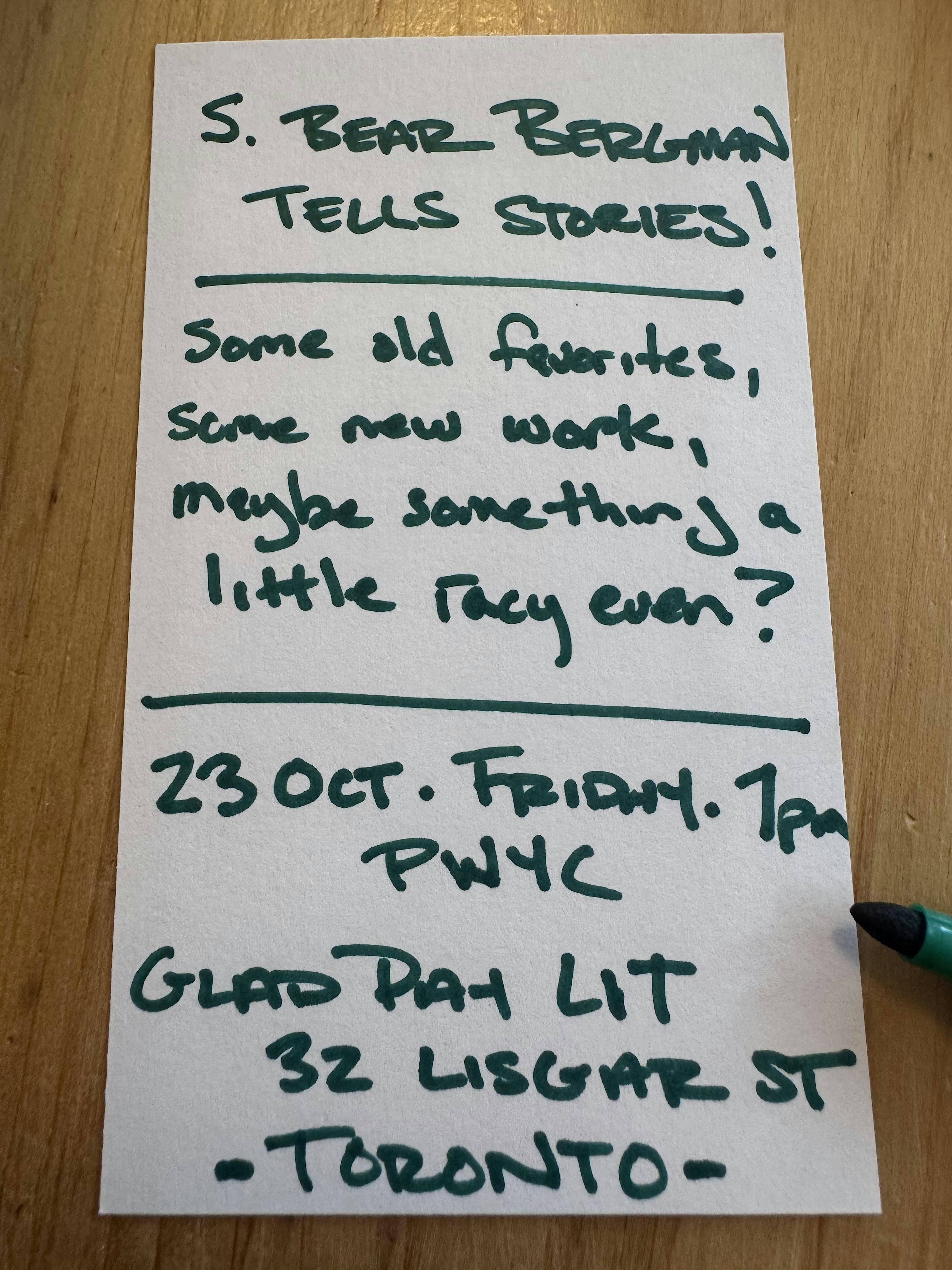 S. Bear Bergman Tells Stories