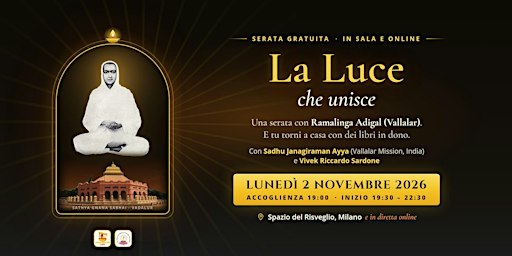 La Luce che unisce: serata su Vallalar a Milano e online