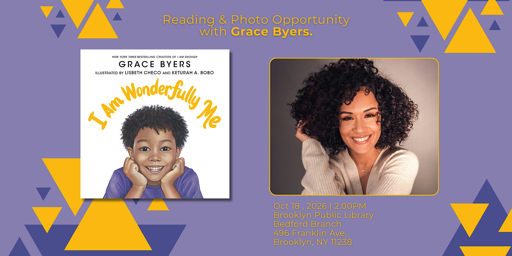 Reading & Photo Opp with NYT Bestseller Grace Byers.