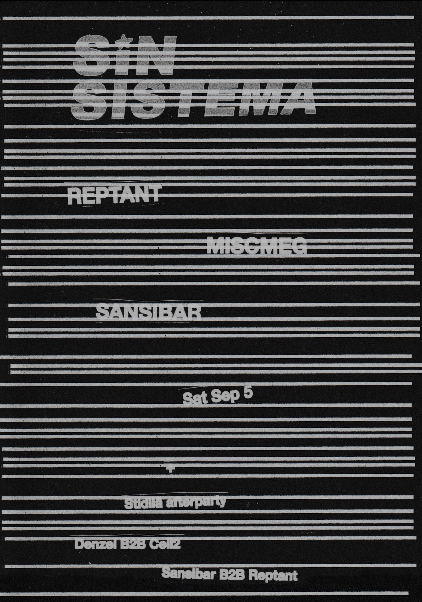 Sin Sistema —&nbsp;Reptant (AU), Sansibar, Miscmeg (AU)