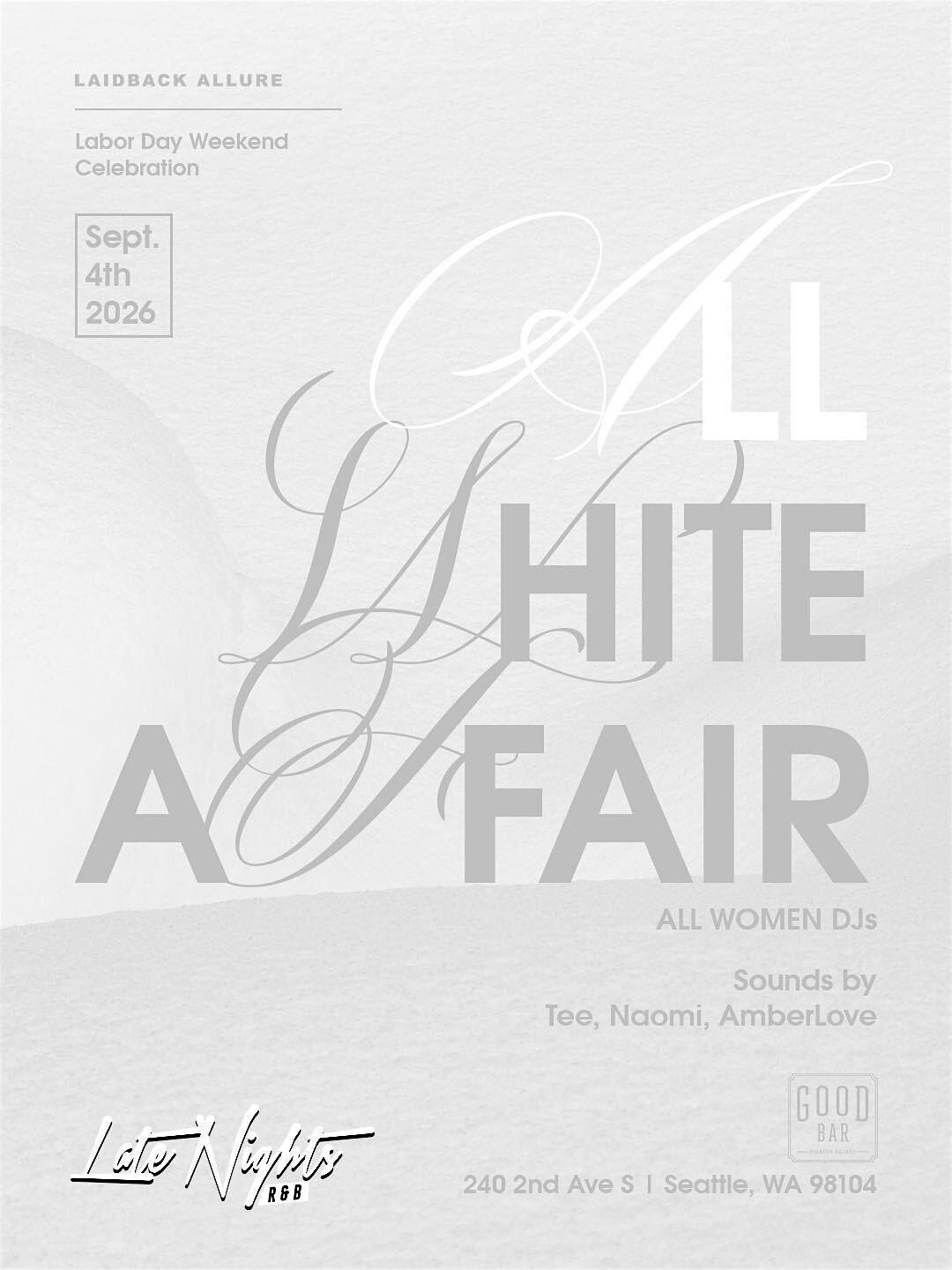 All White Affair: Labor Day Weekend