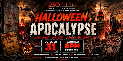 APOCALYPSE SATURDAY HALLOWEEN PARTY @230 Fifth Rooftop