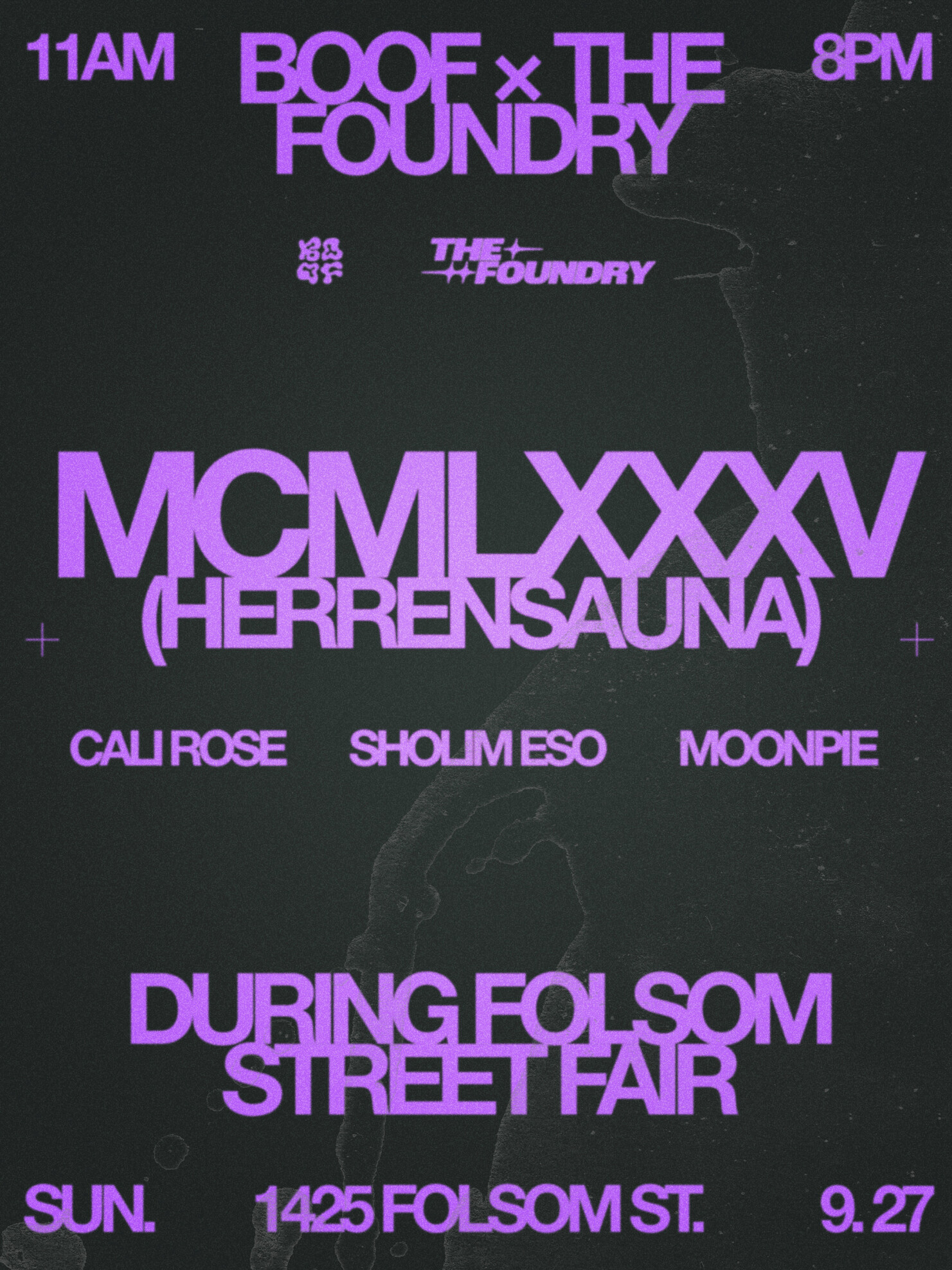BOOF x Foundry: MCMLXXXV (Herrensauna) Folsom Street Fair Takeover