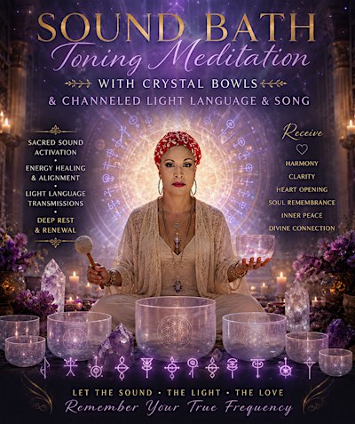 Sound Bath Toning Meditation with Singing Bowls & Channeled Light Language