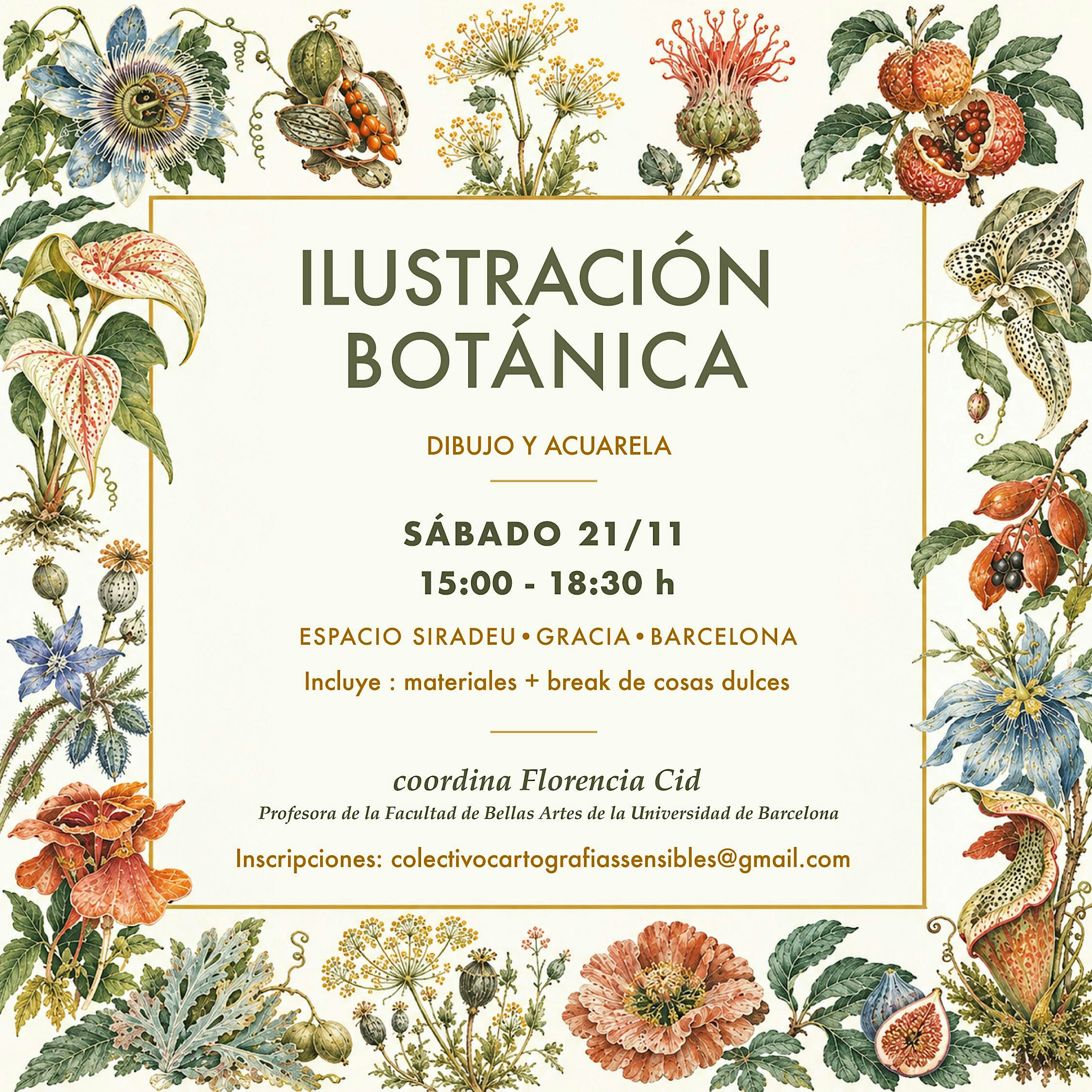 WORKSHOP DE ILUSTRACIÓN BOTÁNICA: DIBUJO + ACUARELA ✨