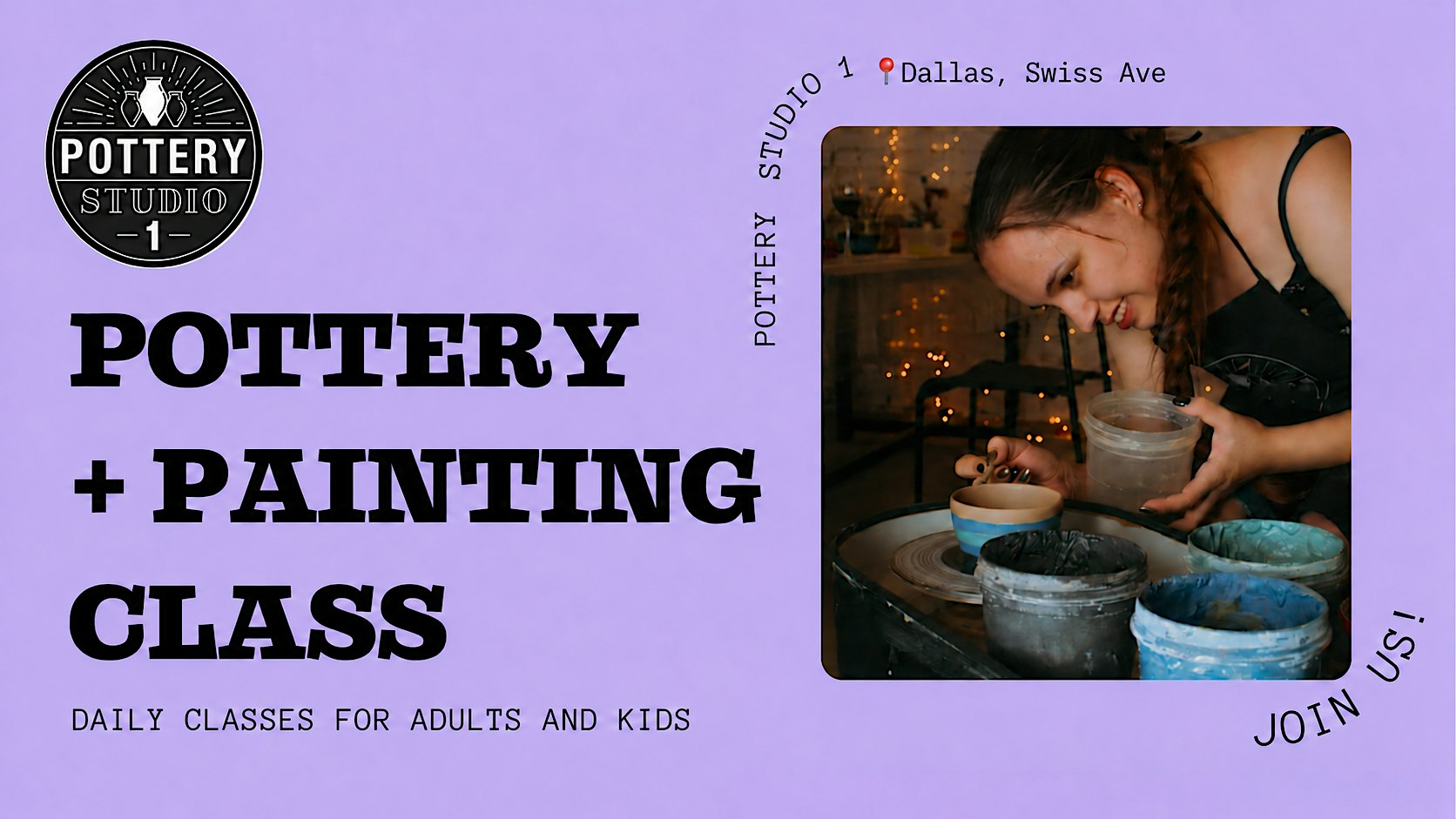 One-time Pottery Class & Painting - Dallas
