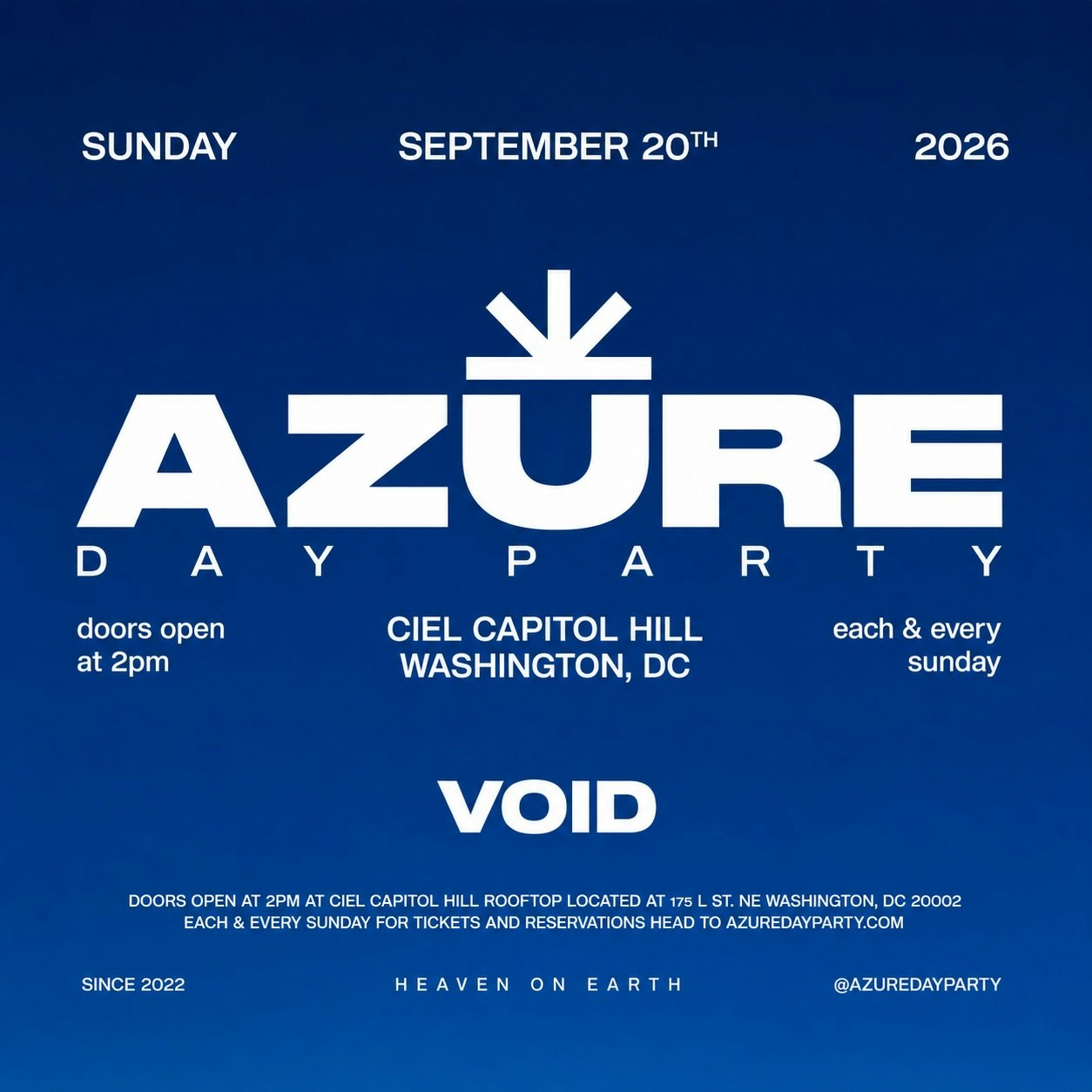 AZURE Day Party DC 9/20 w/VOID
