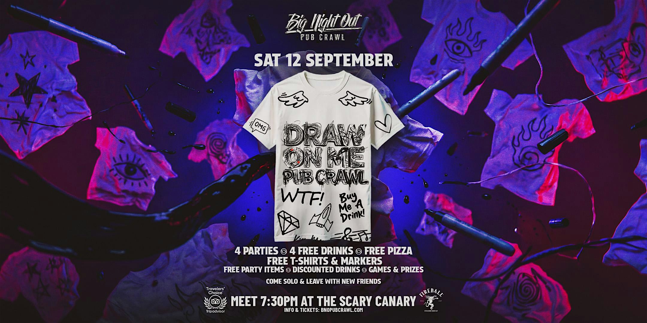 Big Night Out Pub Crawl | DRAW ON ME | Saturday 12 September | Sydney