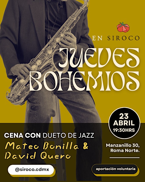Jueves Bohemios – Cena con Jazz