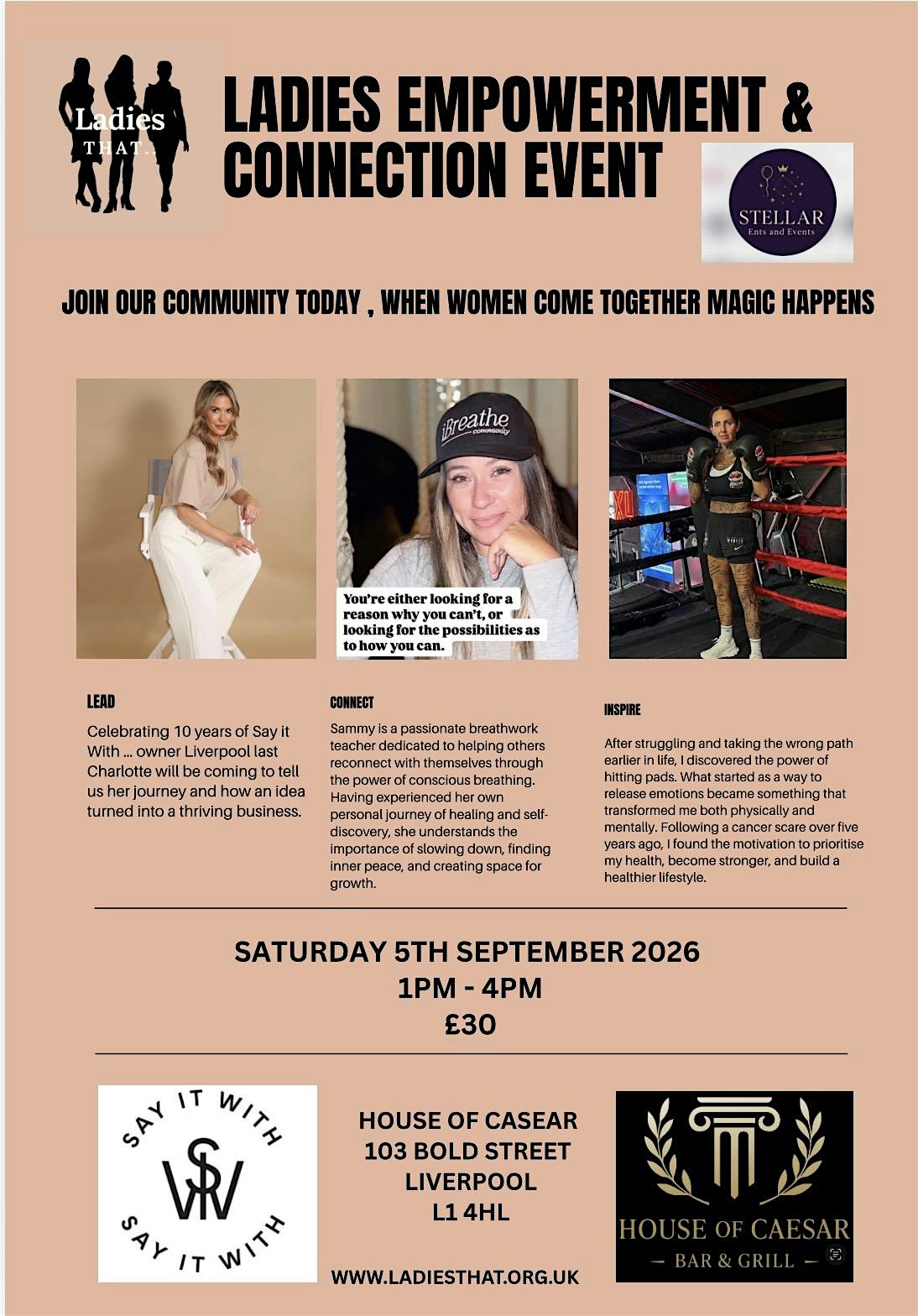 Ladies That Empowerment  and Connection Event
