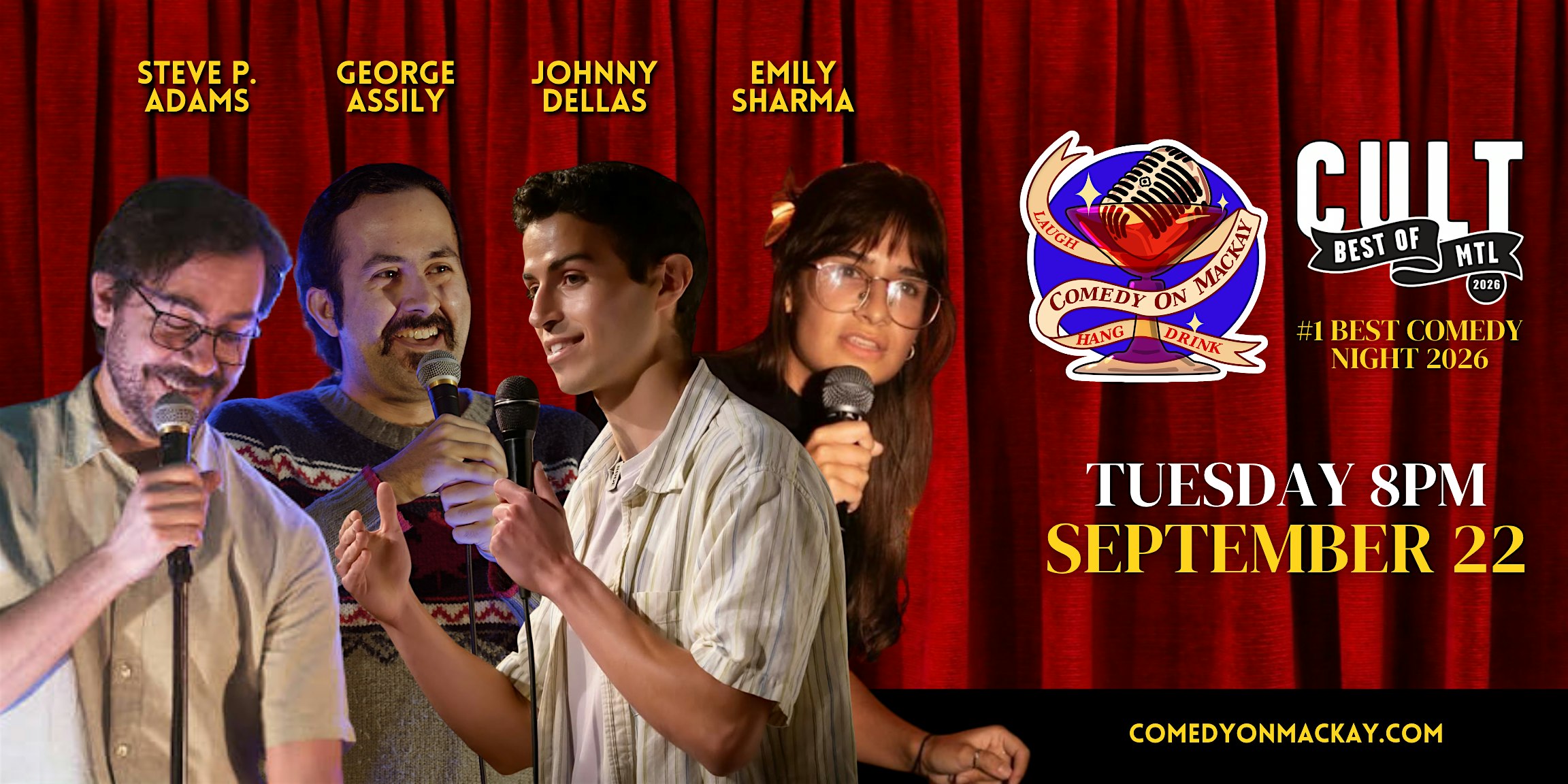 Tuesday Night Stand-Up Comedy Montreal | Comedy on Mackay | #1 Rated Show