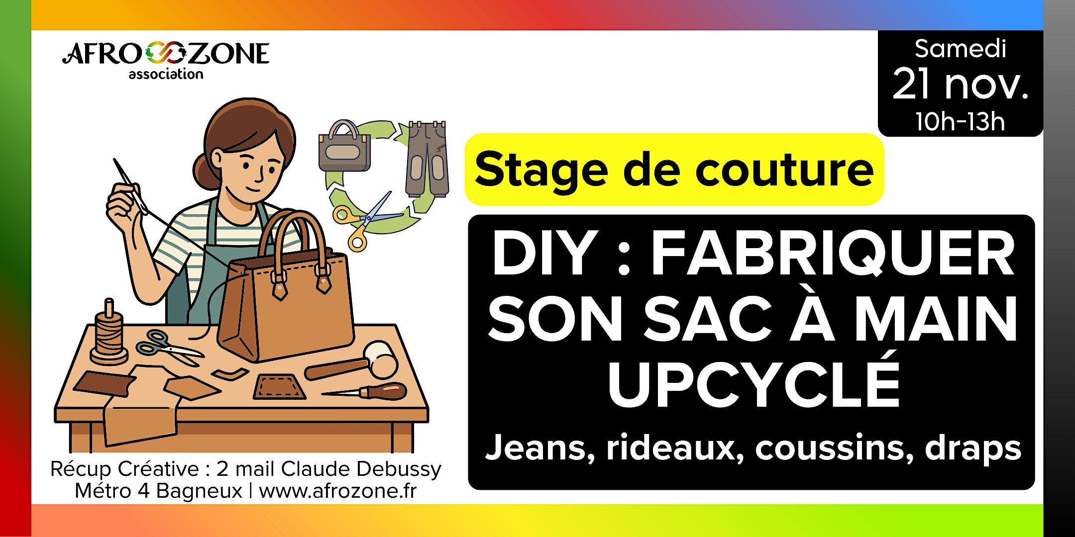 Stage de Couture : fabriquer un sac à main upcyclé