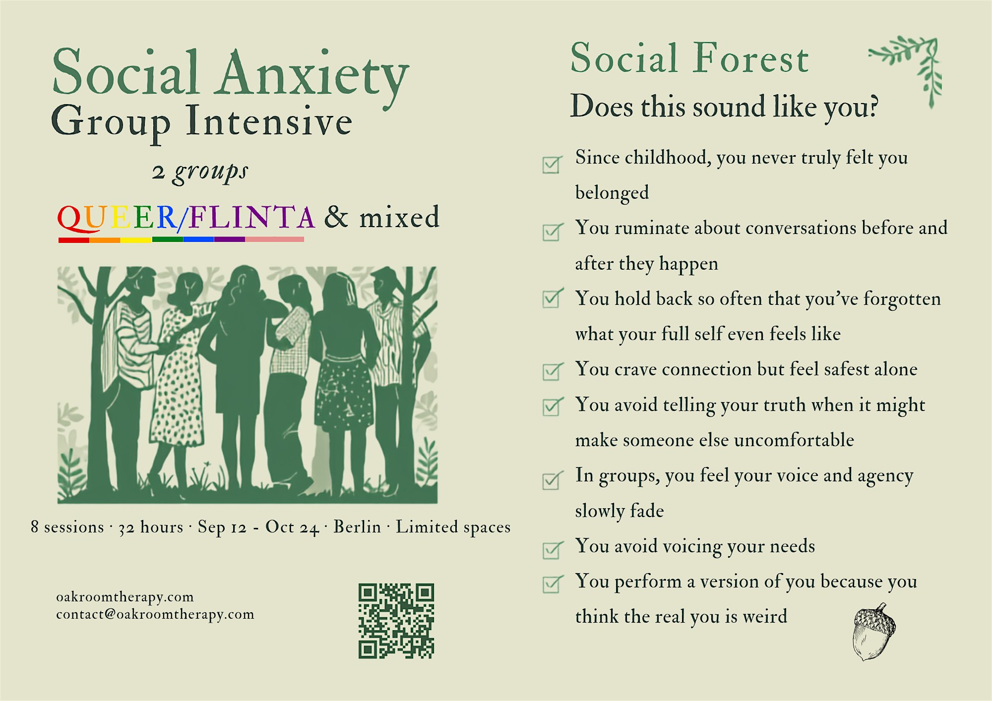 Social Anxiety Group Intensive (queer/FLINTA&mixed)