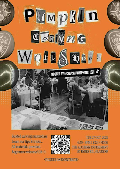 Halloween Pumpkin Carving Masterclass in Glasgow!