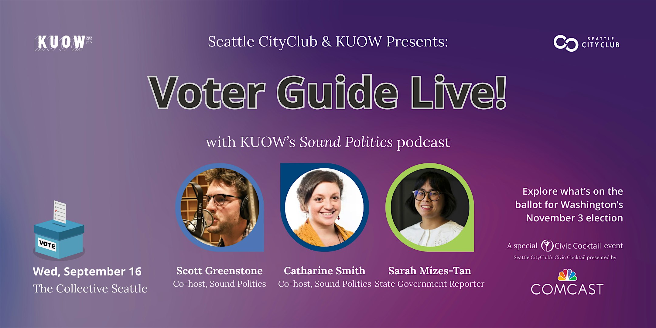 Voter Guide Live with Seattle CityClub & KUOW