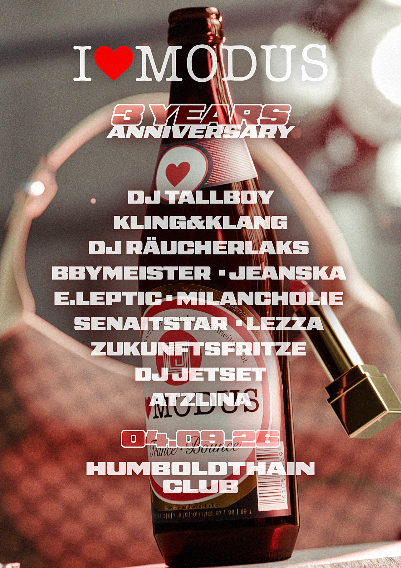 I LOVE MODUS 3 years anniversary w/ DJ Tallboy, Kling & Klang, DJ Räucherlaks