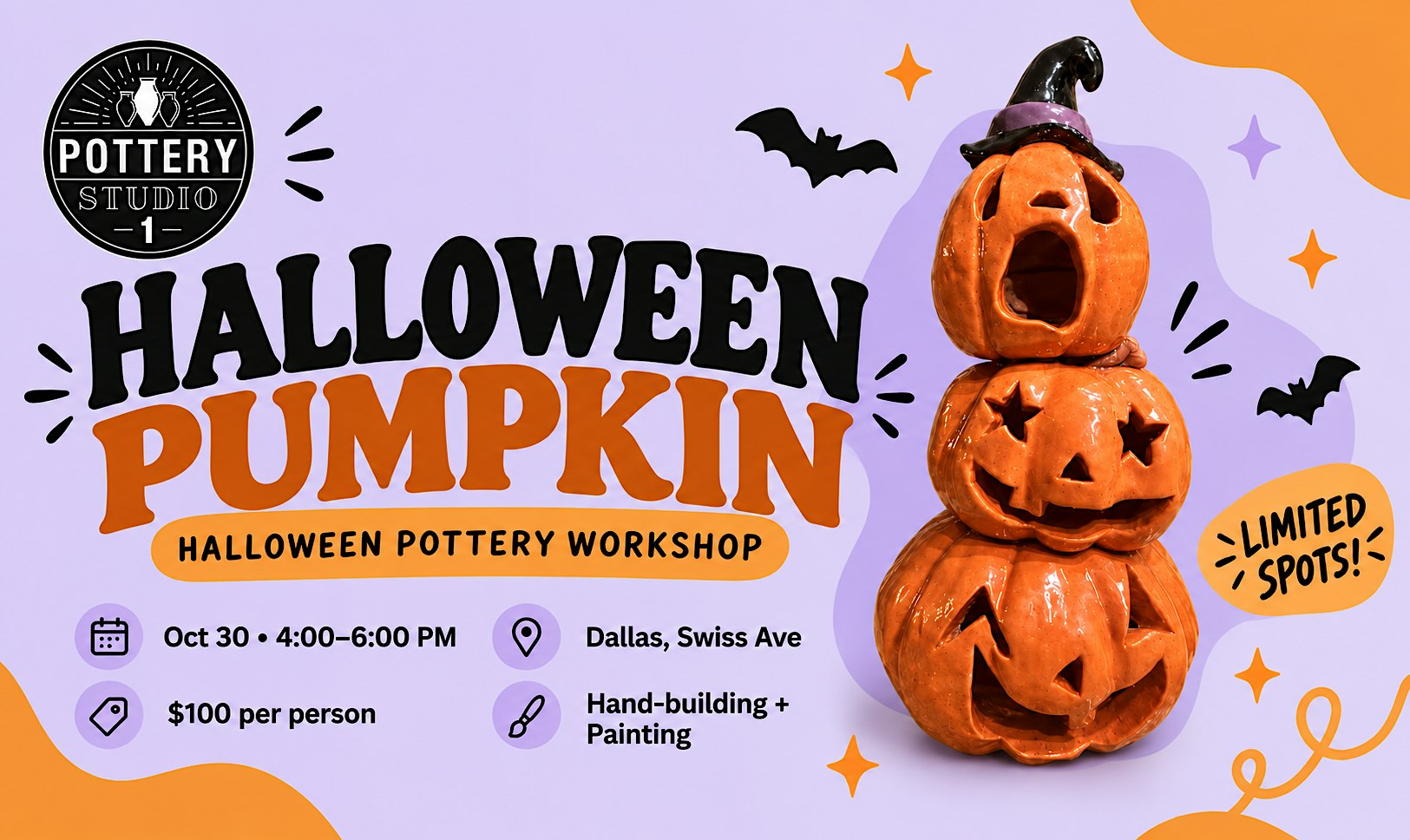 Halloween Pottery: Pumpkin - Dallas