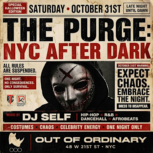 Halloween Costume Party at OOO: The Purge - Music by DJ Self
