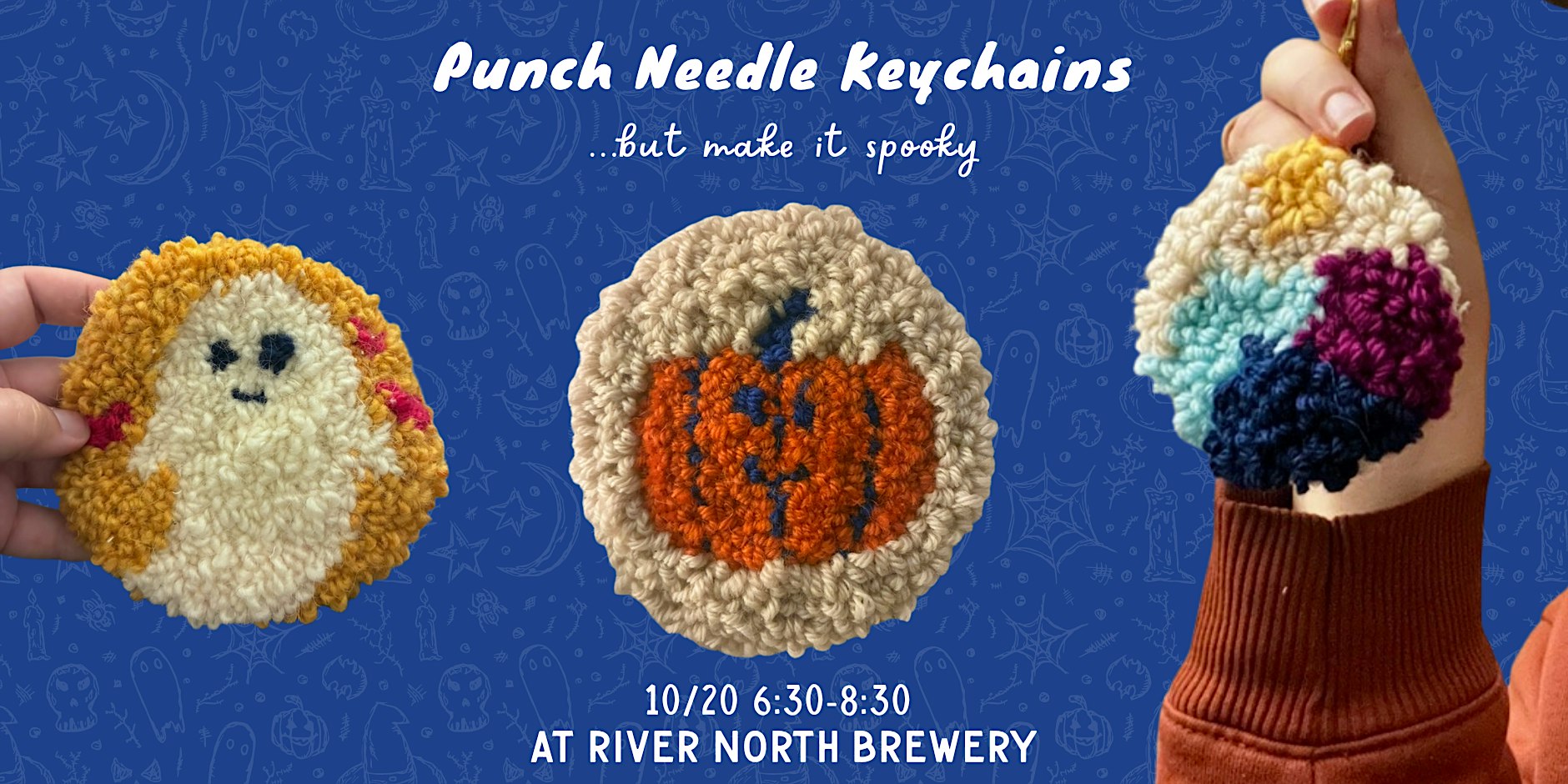 Punch Needle Keychains @ River North Brewery