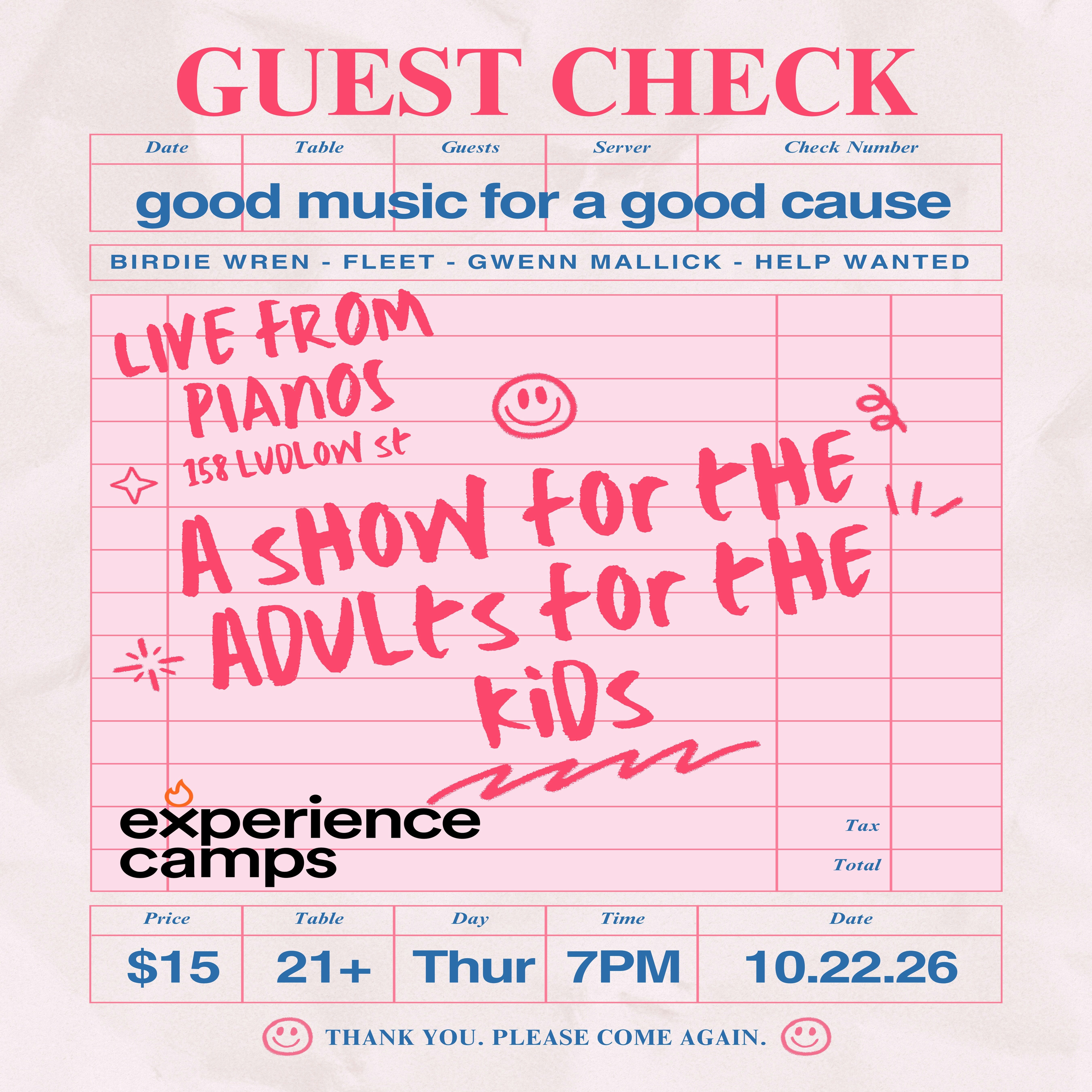 Good Music For A Good Cause - Gwenn Malick • Help Wanted • Birdie Wren • FLEET
