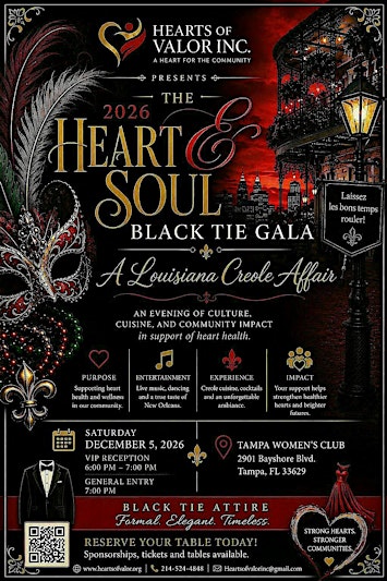 Hearts of Valor Inc’s Annual Black Tie Gala: A Louisiana Creole Affair